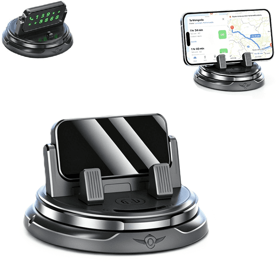 Car Phone Holder 360 Degree Rotation, 2026 New Dashboard Phone Mount with Adjustable Spring Clip, Universal Non Slip One Hand Operation Navigation Stand Bracket for Smartphones(RL)