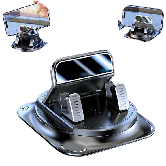 Car Phone Holder 360 Degree Rotation, Anti-Slip Washable Dashboard Mount with Nano Gel Vacuum Lock, Universal Phone Holder for Car Navigation