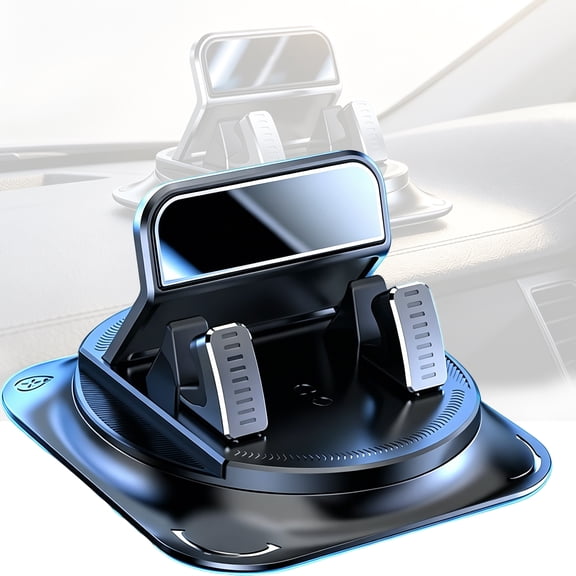 Car Phone Holder 360 Degree Rotation, Auto-Locking Dashboard Mount with Non-Slip Silicone Base, Universal Stand