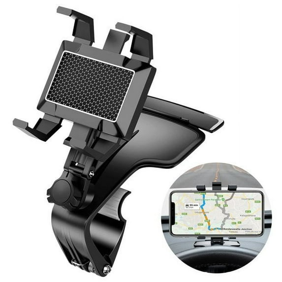 Car Phone Holder, 360-Degree Rotation Dashboard Cell Phone Holder, Car Rearview Mirror Phone Mount Suitable for 4 to 7 inch Smartphones, Rotating Dashboard Clip Mount Stand