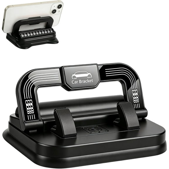 Car Phone Holder 360 Degree Rotation, Suitable for car Navigation in-car Dashboard, Ultra-Strong Suction Cup Phone Mount, Horizontal and Vertical Screen Adjustment Angle (Black)