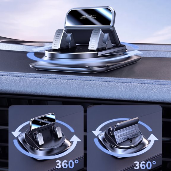 Car Phone Holder, 360° Rotation Adjustable Car Phone Mount, Horizontal & Vertical Viewing Angle for Dashboard