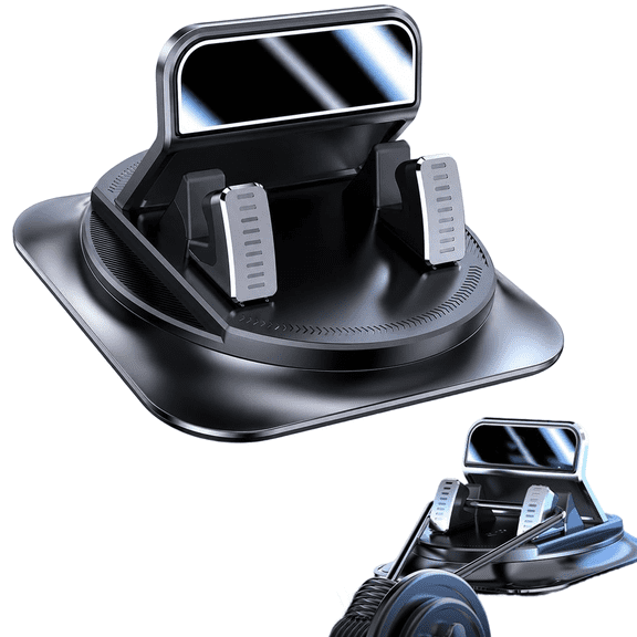Car Phone Holder, 360° Rotation, Dashboard Mount, Universal Adjustable Spring Clip, iPhone, Samsung, All Smart Phones
