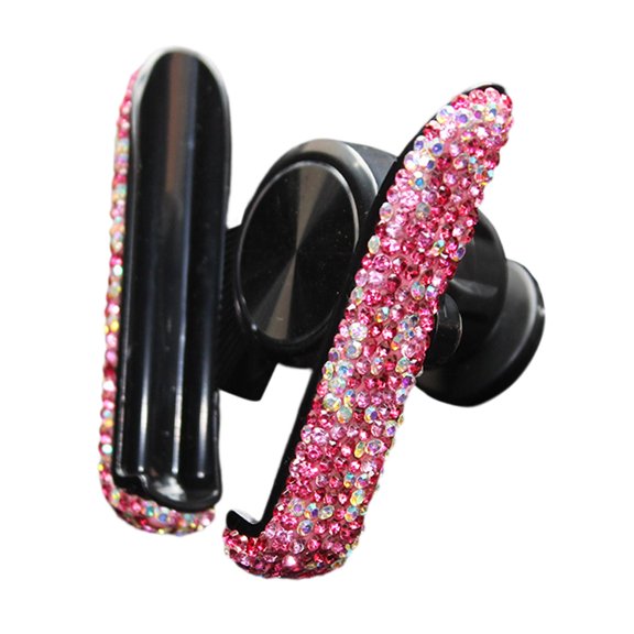 Car Phone Holder Air Vent Cellphone Mount Mini Universal Car Phone Mount Mobile Phone Stand for Women and Girl Rose Red