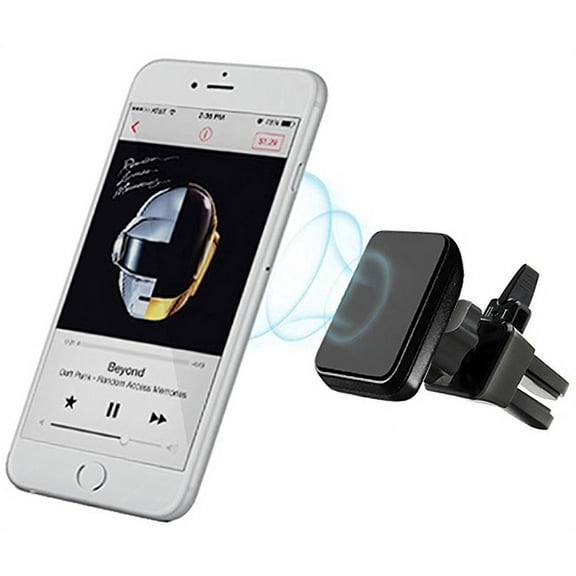 Car Phone Holder [Air Vent Mount] with Secure Clamp [Magnetic Connection] Universal for iPhone XS Max XR X 8 Plus 7 Plus 6s, Samsung Galaxy S10 5G/S10/ S10e/S9/Note, Motorola, etc (2 Metal Adapters)