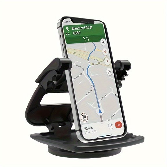 Car Phone Holder Dashboard Anti-Slip Mat Suction Cup Desktop Fixed Base Stand Portrait Landscape Rotatable Navigation Clip