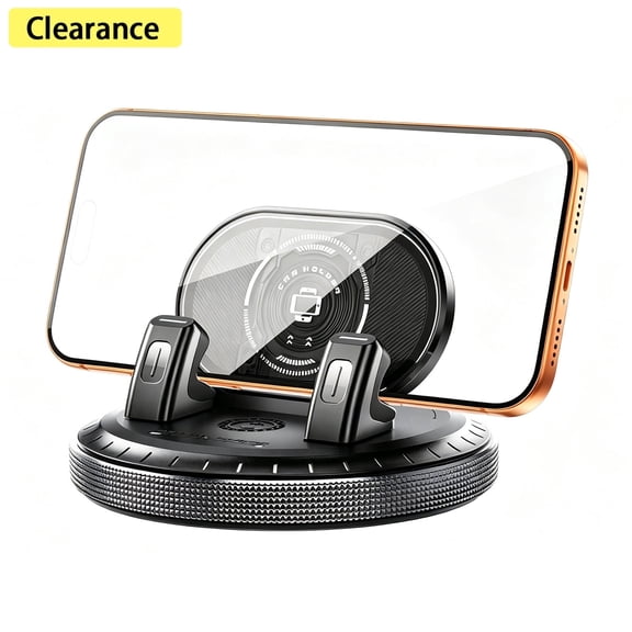 Elnone Dashboard 360° Rotatable Car Phone Holder, Non-Slip Silicone Auto Lock Mount for Foldable Smartphones & Tablets