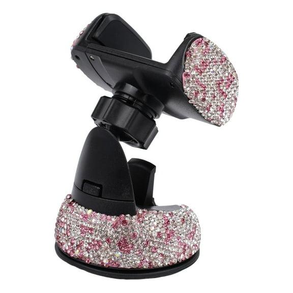 Car Phone Holder Dashboard Stand Pink Crystal Bling Girls Interior Accessories