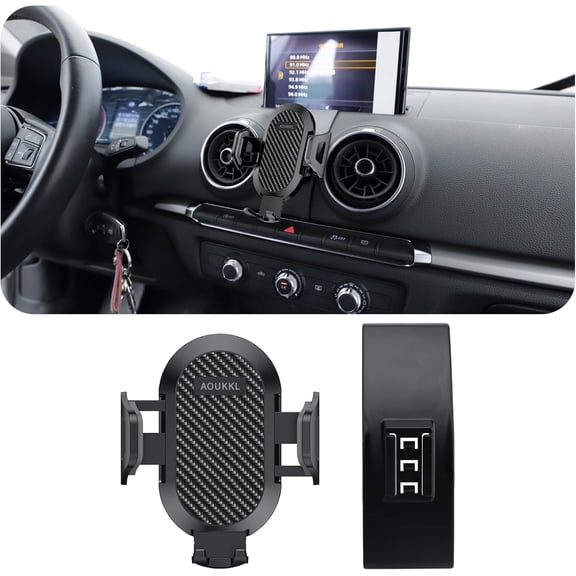 Car Phone Holder Fits for Audi A3 S3 RS3 2014-2020 Accessories,Thick Cases Friendly,Cell Phone Mount for 4.7-7 in Phones,360 Degree Rotation,Easy to Install