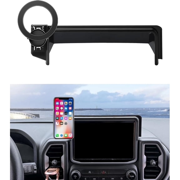 Car Phone Holder for Ford Bronco Sport 2021-2024 8" Screen Magsafe Mount Magnetic Accessories Cell Phone Mount Clip Compatible with iPhone, 3D fit Stable Dashboard GPS Navigation Bracket Stand