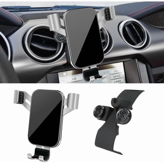 Car Phone Holder for Ford Mustang 2015 2016 2017 2018 2019 2020 2021 2022 2023 & Coupe Convertible Mach 1 GT Bullitt EcoBoost Auto Accessories Cell Phones Mount Cellphone Mobile Cradle Bracket