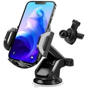 Car Phone Holder, Huryfox Universal Cell Phone Stand Mount for Dashboard & Windshield & Air Vent Car Accessories with Suction Cup Base and Telescopic Arm for iPhone, Samsung, Google, Huawei