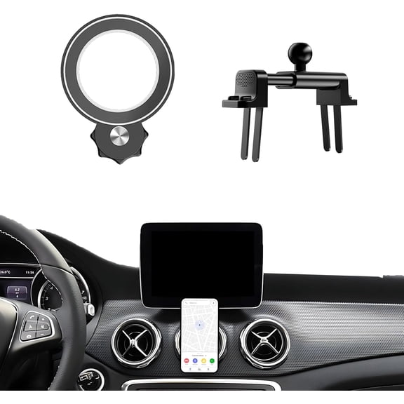Car Phone Holder for Mercedes Benz C-Class E-Class S-Class B-Class A-Class GLC/GLE/GLS/GLB/GLA-Class 2016-2025 Accessories Compatible with MagSafe Hands-Free 360 Rotation Adjustable