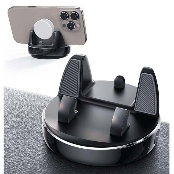 Car Phone Holder Mount, 360 Adjustable & Avoid Sun Glare Phone Holder for Car, Slip Free Spring Snap Design Dashboard Phone Stand, Compatible with Smartphones, GPS Devices
