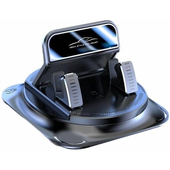 Car Phone Holder Mount, 360 Rotatable Hands Free Cell Phone Holder Car, 132 lbs / 60 kg Load Capacity, Gel Base for Hot Weather, Anti-Shake Smartphone Stand for Dashboard Navigation