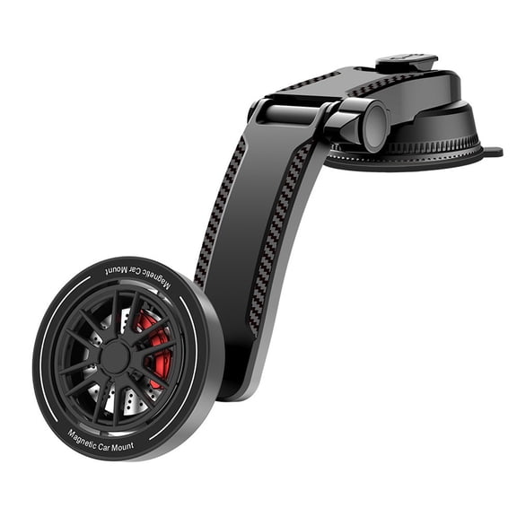Car Phone Holder Mount with 360° Rotation, Strong Magnetic Suction Cup & Air Vent Bracket for Dashboard Windshield, Mobile Phone Stand for Safe Navigation, Black(Suction cup)