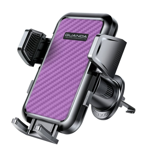 GUANDA Purple Car Phone Holder for Air Vent – Stylish 360° Adjustable Hook Clip, Secure Fit for iPhone & Android, Hands-Free Driving