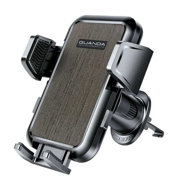 GUANDA Car Phone Holder Mount for Air Vent, [Never Shake Hook Clip] 360° Adjustable Vent Clip, Compatible with Big Phones,Thick Cases, Phone Holders for Your Car–Fits iPhone, Samsung and Android