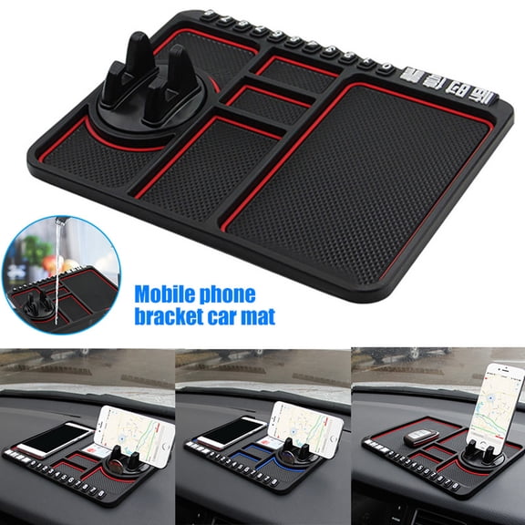Car Phone Holder Silicone Pad Dash Mat For Dashboard, Cell Phone Car Mount Gps Cradle Dock With Adjustable Holder For Phones Gps And Small Tablets, Desk Stand With Temporary