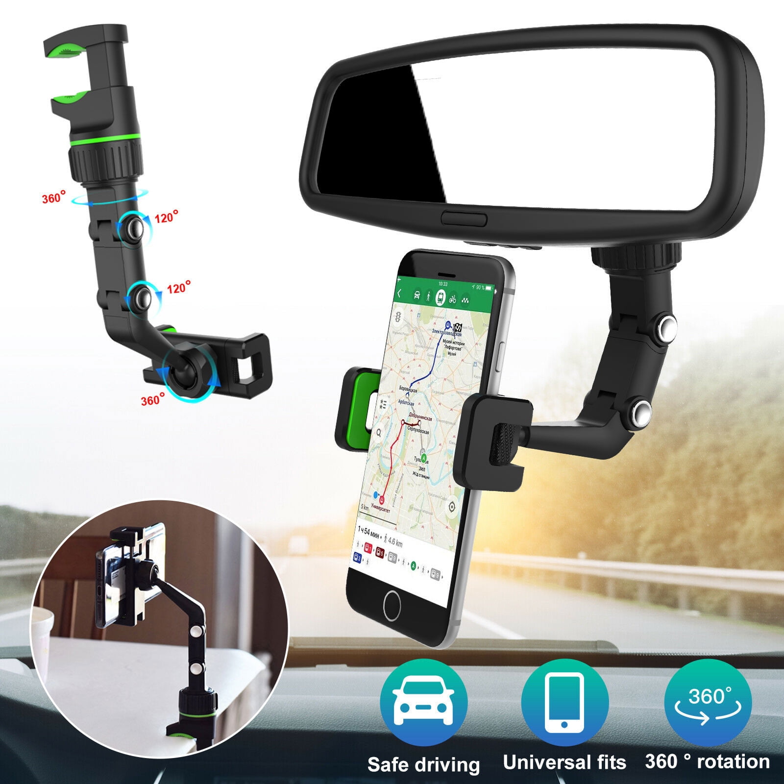 Insten Cell Phone Holder Universal Mount for Car Dashboard Windshield  Compatible with iPhone 14/13/12/12 Pro Max/Mini/11, Samsung Galaxy