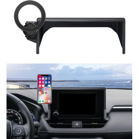 Car Phone Holder for Toyota RAV4 2019-2025 Accessories 7/8-Inch Screen Fixed Clip, 360 Rotation Smart Phone Mount Compatible with MagSafe, Cell Phone Holder That Does Not Affect Air Vent