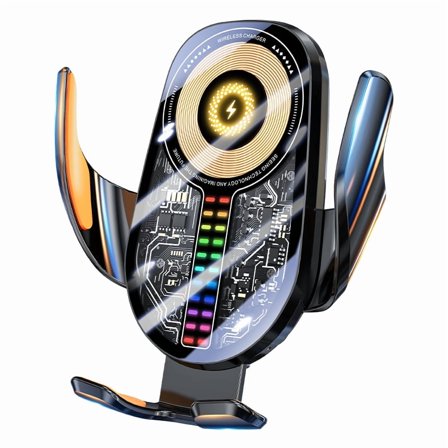 SCIJOY Wireless Dash Mount Charger 15W, Auto-Sensing Adjustable Arm for iPhone & Samsung