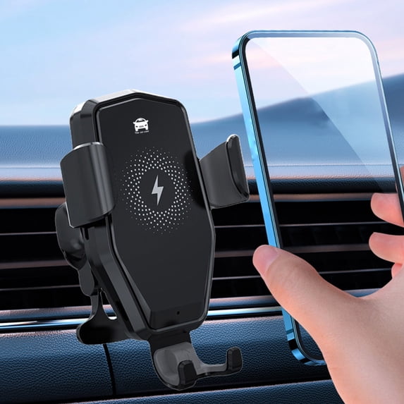 Car Phone Holder, Wireless Charging Car Mount, 15W Fast Charging Phone Holder for Car with 360° Rotation, Type-C Interface, Universal for iOS and Android