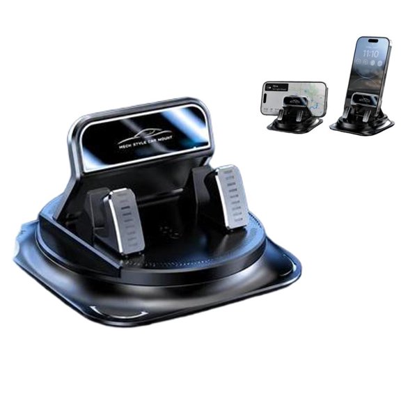 Car Phone Holder with 360° Rotation - Washable & Reusable Gel Pad, Secure Non-Slip Cradle for Car Dashboard