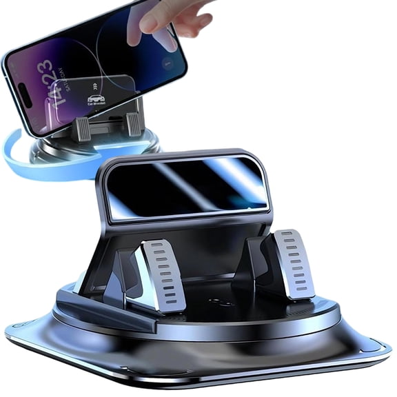 Car Phone Mount, 360 Rotation & Non-Slip Secure Grip, One-Hand Operation Dashboard Holder for Cars, SUVs, Trucks & Most Smartphones