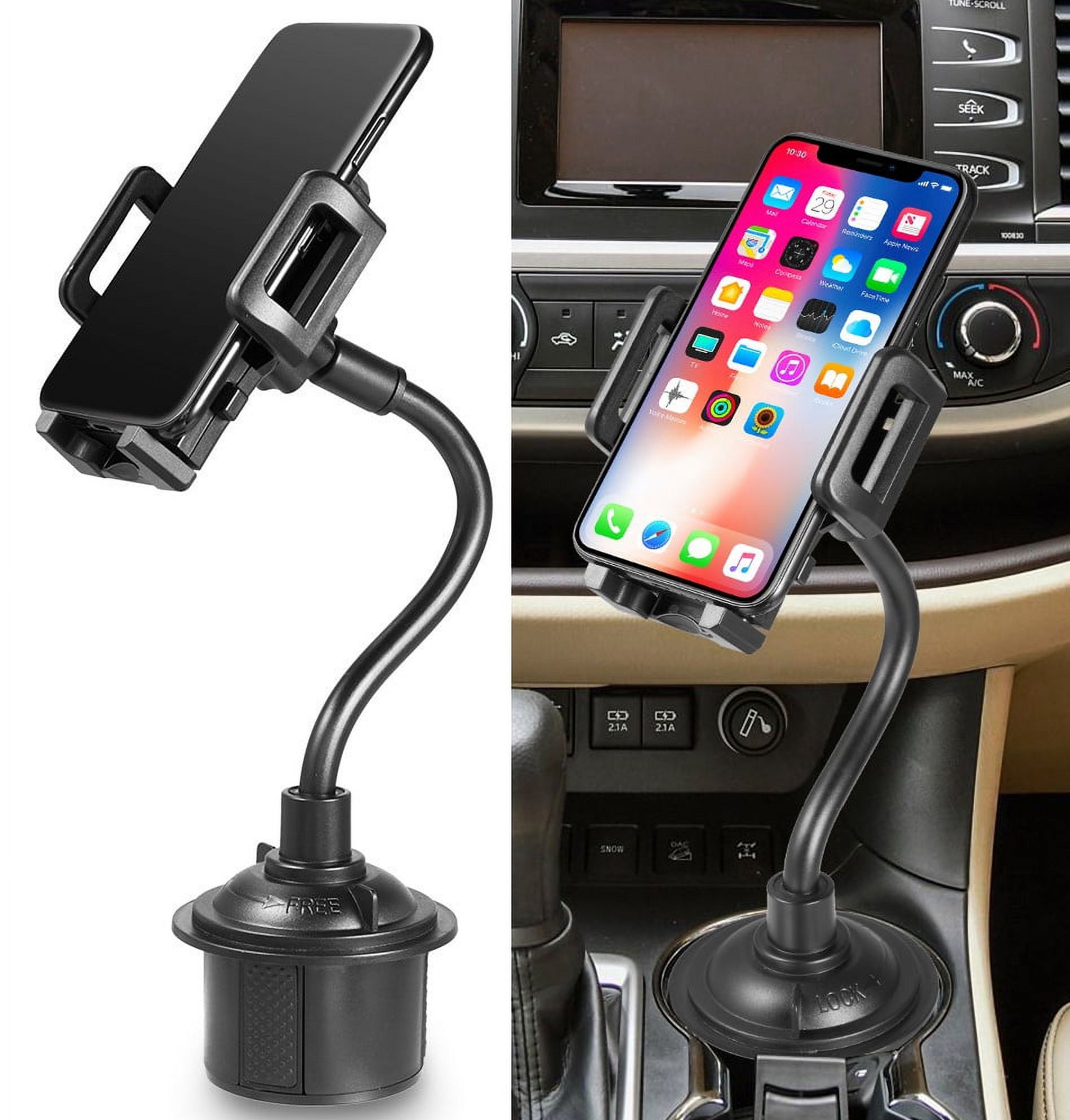 Car Phone Mount, Nakedcellphone Cup Holder Adjustable/Universal for iPhone 12 11 Pro XR, Motorola RAZR 5G, One, Moto G, Jitterbug Smart2, Galaxy Z Flip - image 1 of 9