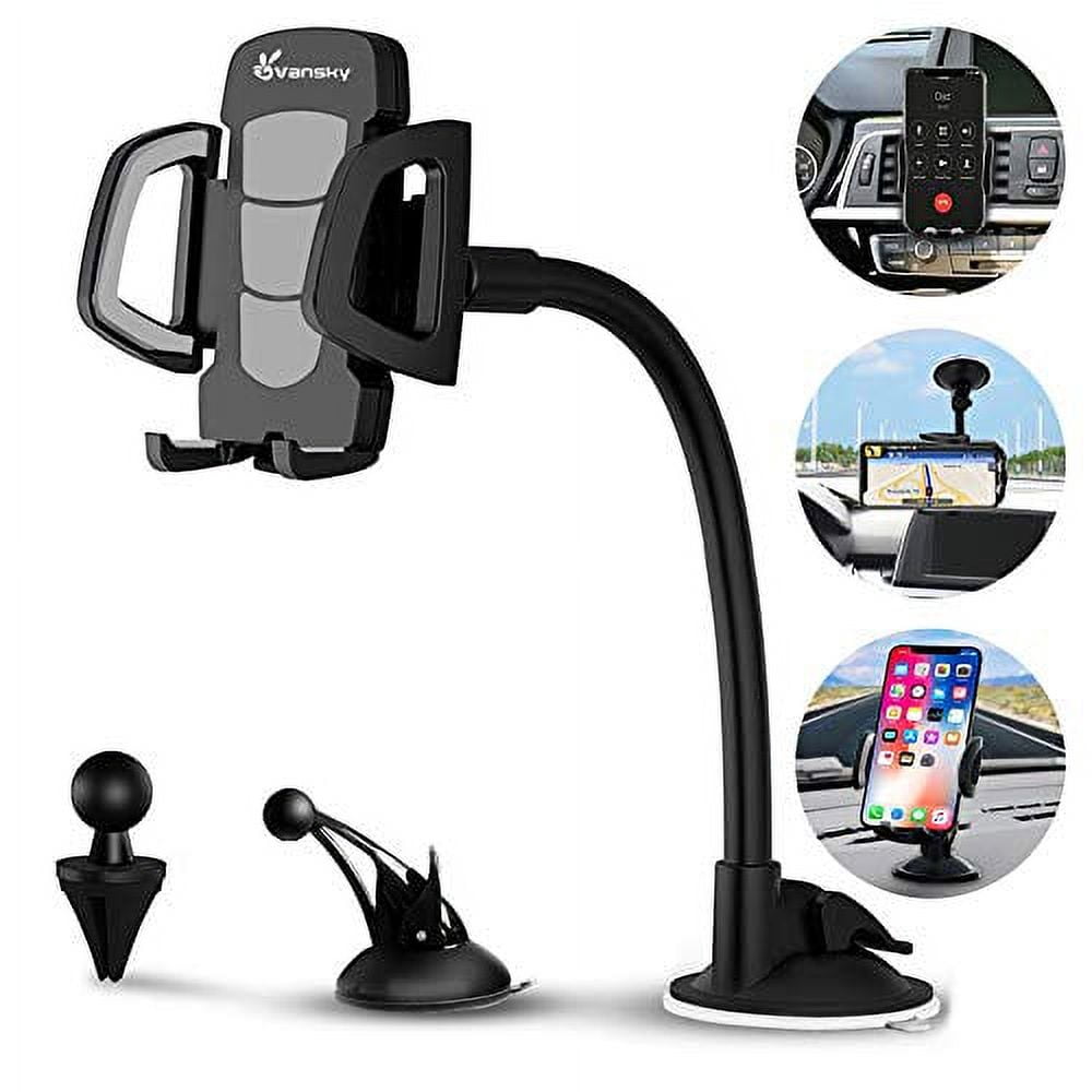 Lotuny Car Phone Holder, Universal Hands-Free Phone Holders for Your Car,  3-in-1 Phone Mount for Car Dashboard Windshield Air Vent Compatible with