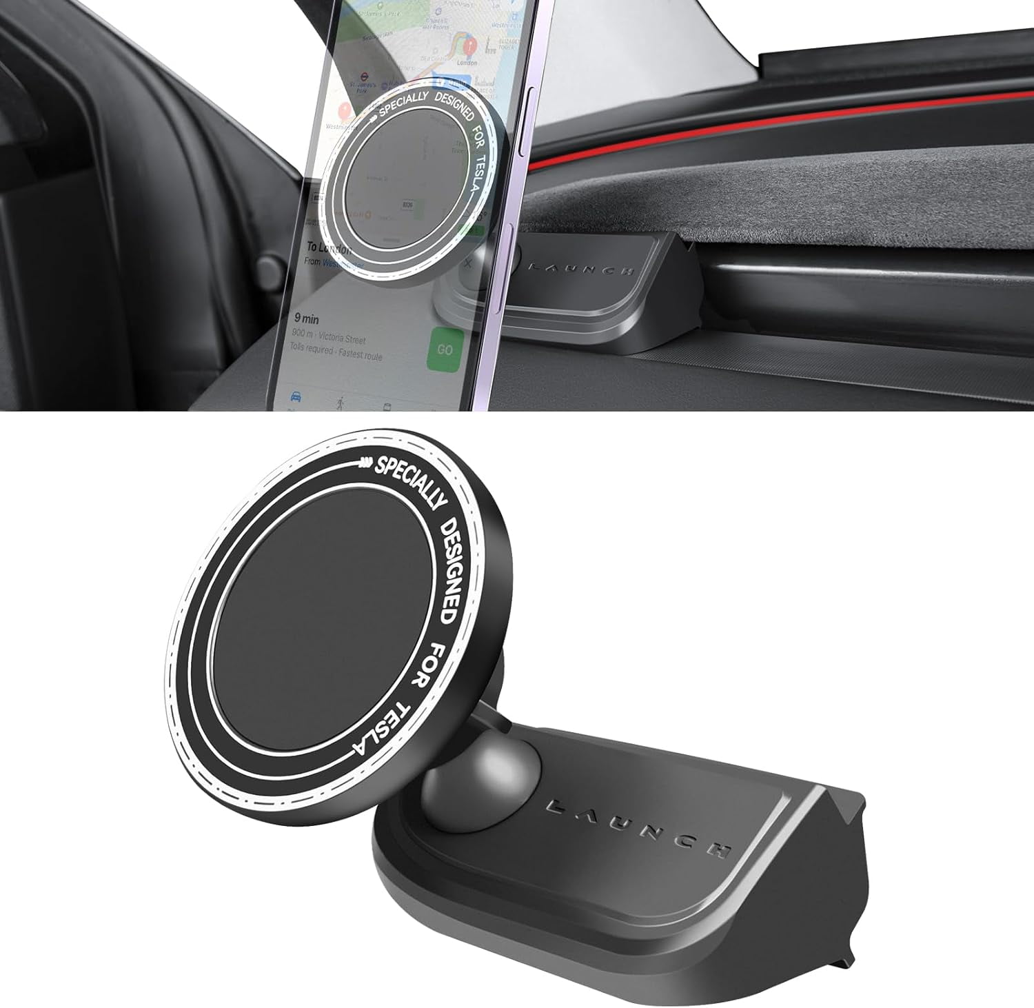 Car Phone Mount for Tesla New Model Y Juniper 2026 Mag-Safe Dashboard Phone Holder for 2024-2025 Model 3 Highland Accessories for All Smartphone
