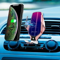 Car Phone Mount with Wireless Charging, Automatic Clamping Wireless Charger Car Smart Infrared Sensor Vent Mount Mobile Phone Bracket Stand