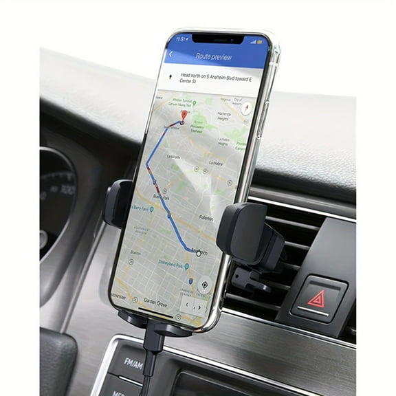 Car Phone Stand - Pressure Rod Fixed Air Outlet Bracket, Strong Suction Easy One Touch Lock/Release