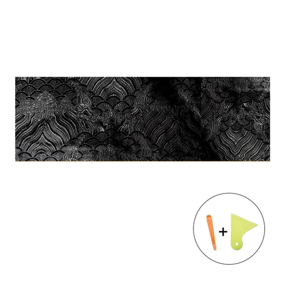 Car Pillar Backi Sticker Brocade Embroidery Stickers Vehicle Adhesive Fabric Stickers Auto Decorative Wrap