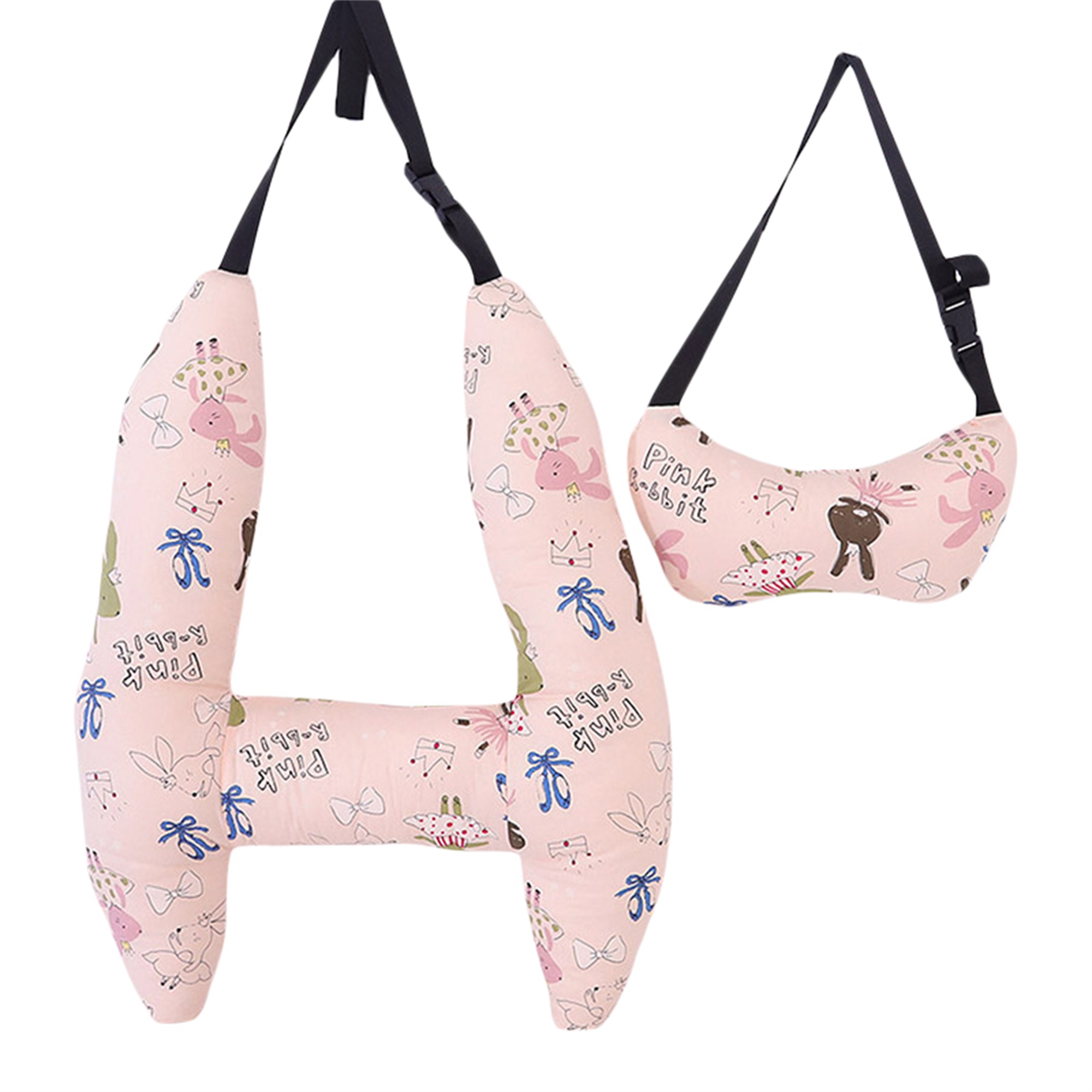 Car Pillow Set, Hshape Support Neck Rest Seat Pillow for Adult Kids