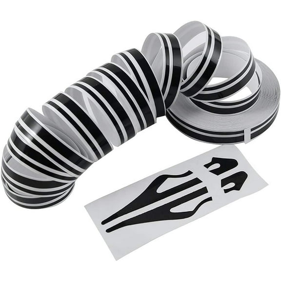 Car Pinstripe Tape Auto Body Side Stripe Decal Vehicle Waistline Sticker Auto Pinstripe Tape (Black)