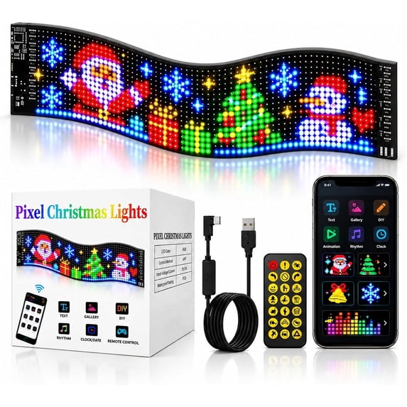 Car Pixel Christmas Lights, Flexible LED Pixel Display for Merry ...