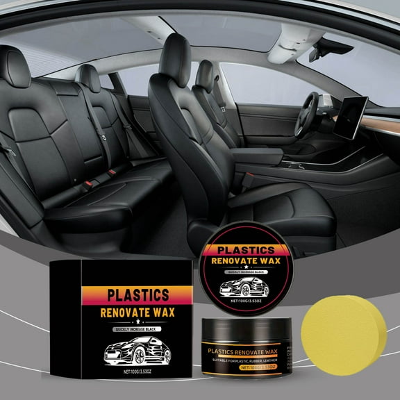 Car Plastic Cleaner Repair Kit, Exterior Plastic Scratch Removal Cream, Restores Faded Trim and Bumpers, Easy Apply Plastic Care Polish, Car Detailing Exterior Protection