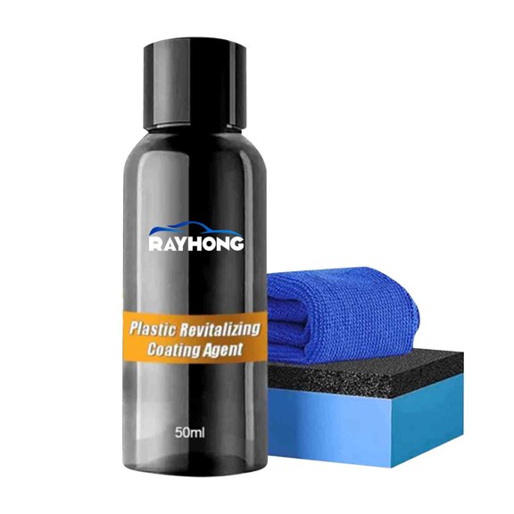Car Plastic Coating Agent, Interior Refurbishment Cleaner and Scratch Remover, Car Dashboard and Seat Renovation Polishing Paste Kit with Sponge and Towel
