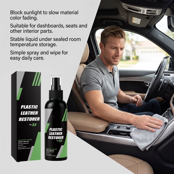 Car Plastic Leather Conditioner Spray 100ml Dry Touch Fade Interior Conditioner