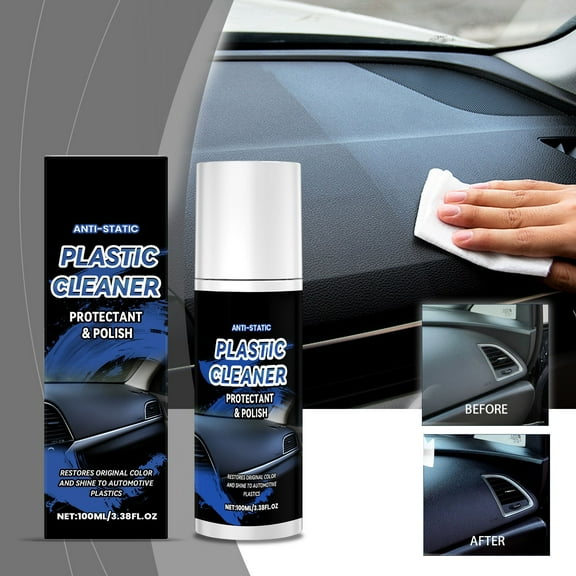 Car Plastic Refurbishment Care Agent 100ml Dashboard Trim Interior Polishing Cleaner, Stain Removal, Protects Surfaces, Revitalizes Plastic, Easy Application Long-Lasting