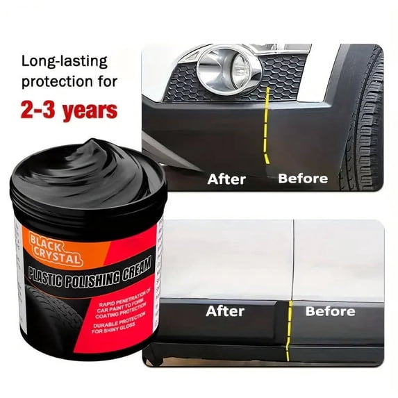 Car Plastic Restorer 300g Kit – Back to Black Trim Revitalizing Coatingwith Sponge, UV Protection, Scratch , Gloss Shine for Exterior Auto Bodywork