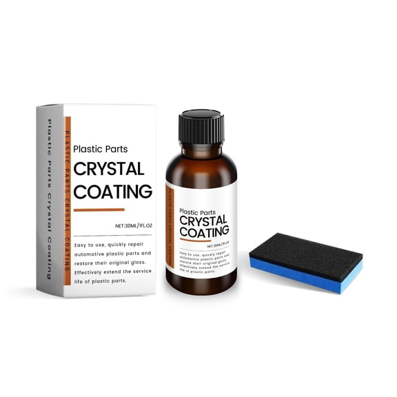Car Plastic Restorer and Crystal Coating Agent, 30ml Plastic Refurbishing Kit for Car Interior and Exterior Parts, DIY Plastic Model Coating for Bumpers, Mirrors, and Trim