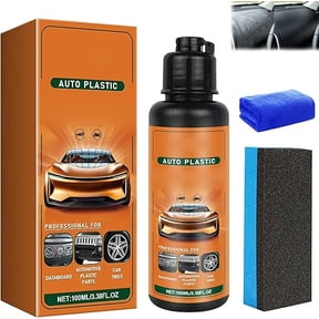 Car Plastic Restorer Kit with Sponge, 100ml Auto Plastic Restorer Kit, Instant Shine & Protection Car Interior Polisher, Suitable for Leather, Plasti𝐜 and Rubber Surfaces (1PC)