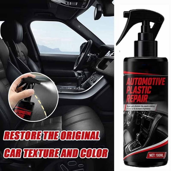 Car Plastic Restorer Spray Trim Renew Protectant for Auto Interior Exterior Dashboard Bumper UV Protection 100ml