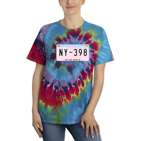 Car Plates Ny 398 Tie Dye Spiral Women -Image by Shutterstock, Female Medium