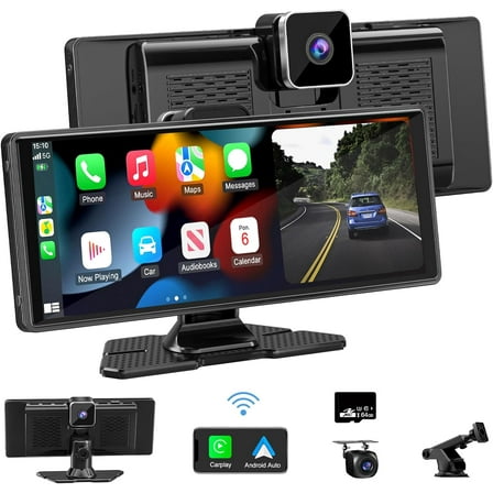 Screen for ,10.26"  IPS  Portable  Stereo for  &, Audio Receivers with 4K Dash Cam/1080P Rear Camera,GPS Navigation,Mirror Link,FM,Voice Control