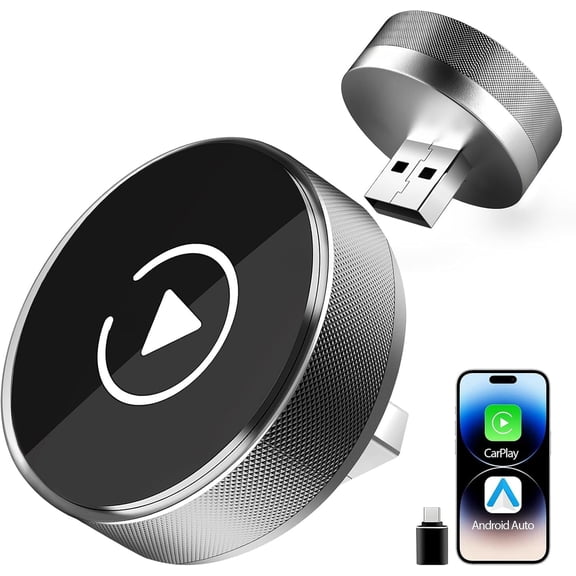 STPFFOT Wireless CarPlay and Android Auto Adapter, 2-in-1, Ultra Compact