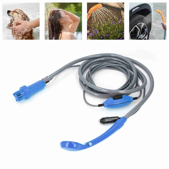 Car Plug Shower Kit, Portable Vehicle Mounted Shower Kit, Vehicle Mounted Camp Showerhead Kit, Portable Shower System with Adjustable Flow and Leak Proof, 36W Electric for